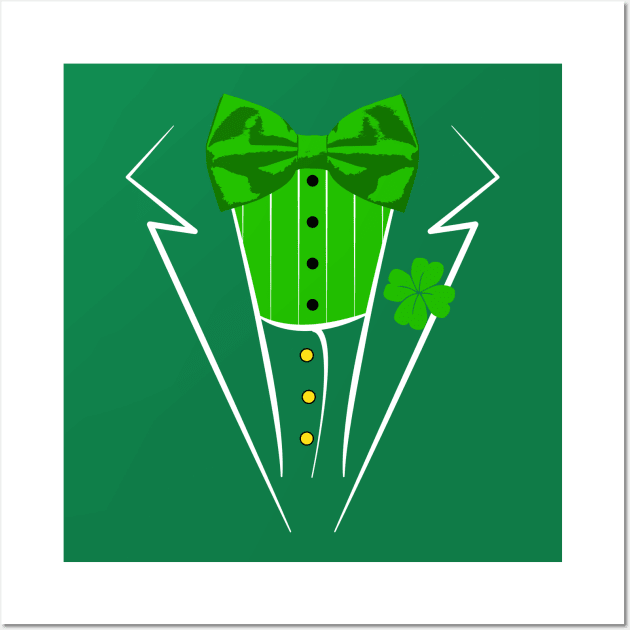 Saint Patrick's Day Irish Funny Tuxedo Costume Pub Wall Art by PugSwagClothing